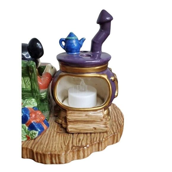 Vintage Disney Mickey Mouse Christmas Stove Candle Tea Light Ceramic Statue - Picture 3 of 9